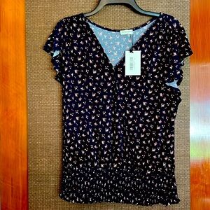 Petite assembly blouse new with tag size XLP black floral
